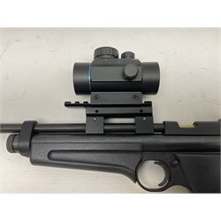 Crosman Model 2250B .22 cal. CO2 rifle, with PAO red dot sight and skeleton stock, serial no.221B76447, L77.5cm overall  NB: AGE RESTRICTIONS APPLY TO THE PURCHASE OF AIR WEAPONS.