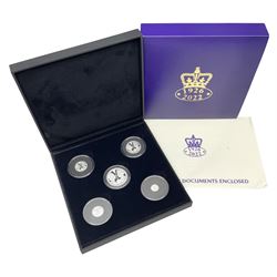 Queen Elizabeth II Gibraltar 2002 five coin silver-proof collection, cased with certificate