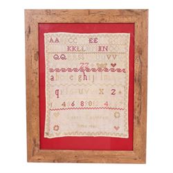 19th century and later samples, including alphabet march 1880, all framed   