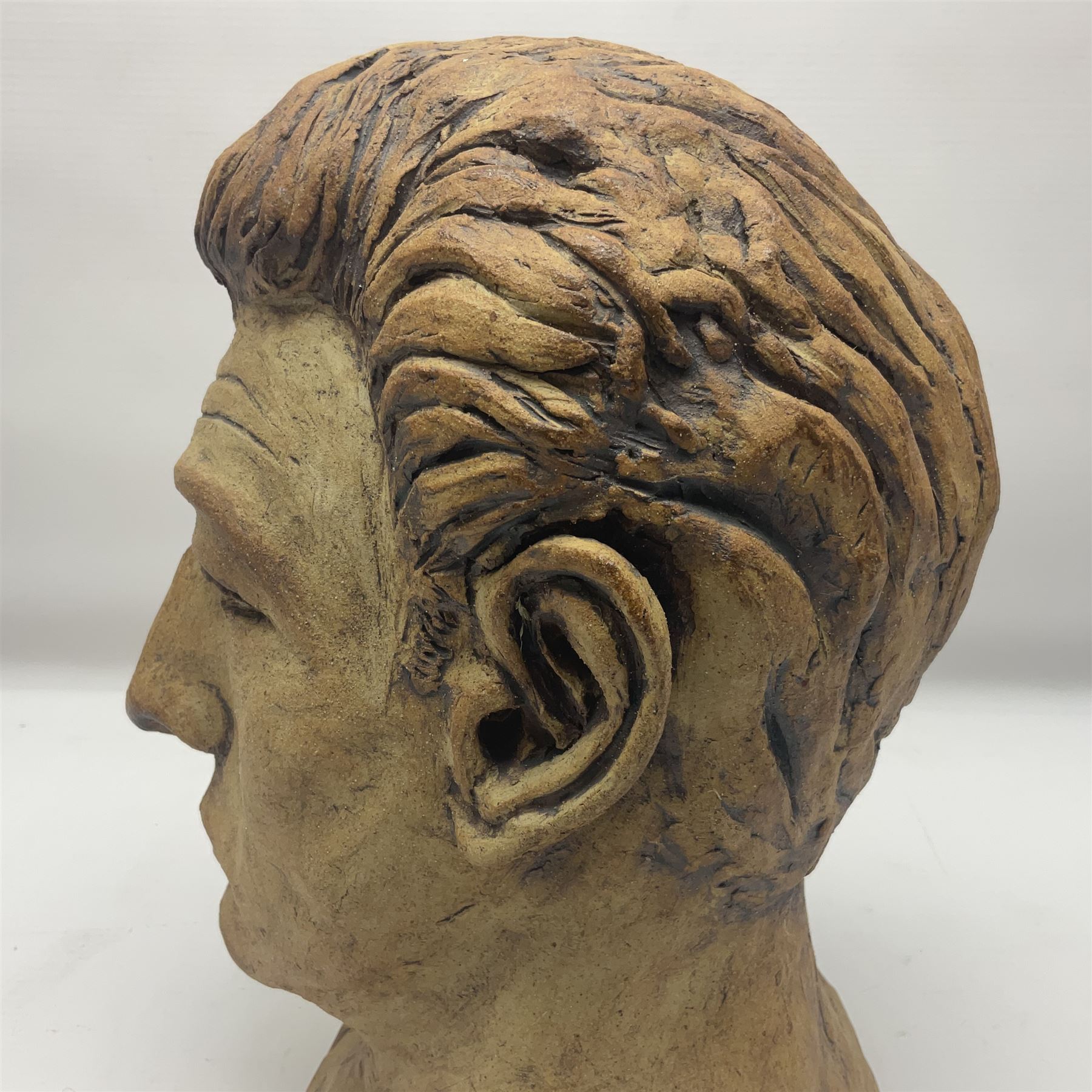 Studio Pottery bust, modelled as a man, H29cm