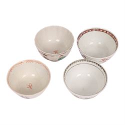 18th century Chinese export grisaille cup, decorated with Juno, the Roman Goddess of marriage together with another grisaille tea bowl and other tea bowls and cups