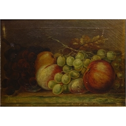  Still Life of Fruit, pair of 19th/early 20th century oil on canvas unsigned 24cm x 34cm (2)  