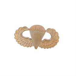 Two Third Reich WWII German assault badges, Infantry and General, together with American paratrooper jump wings