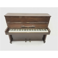  John Broadwood mahogany cased overstrung cast iron upright piano (W143cm, H110cm, D58cm) with adjustable stool (2)  