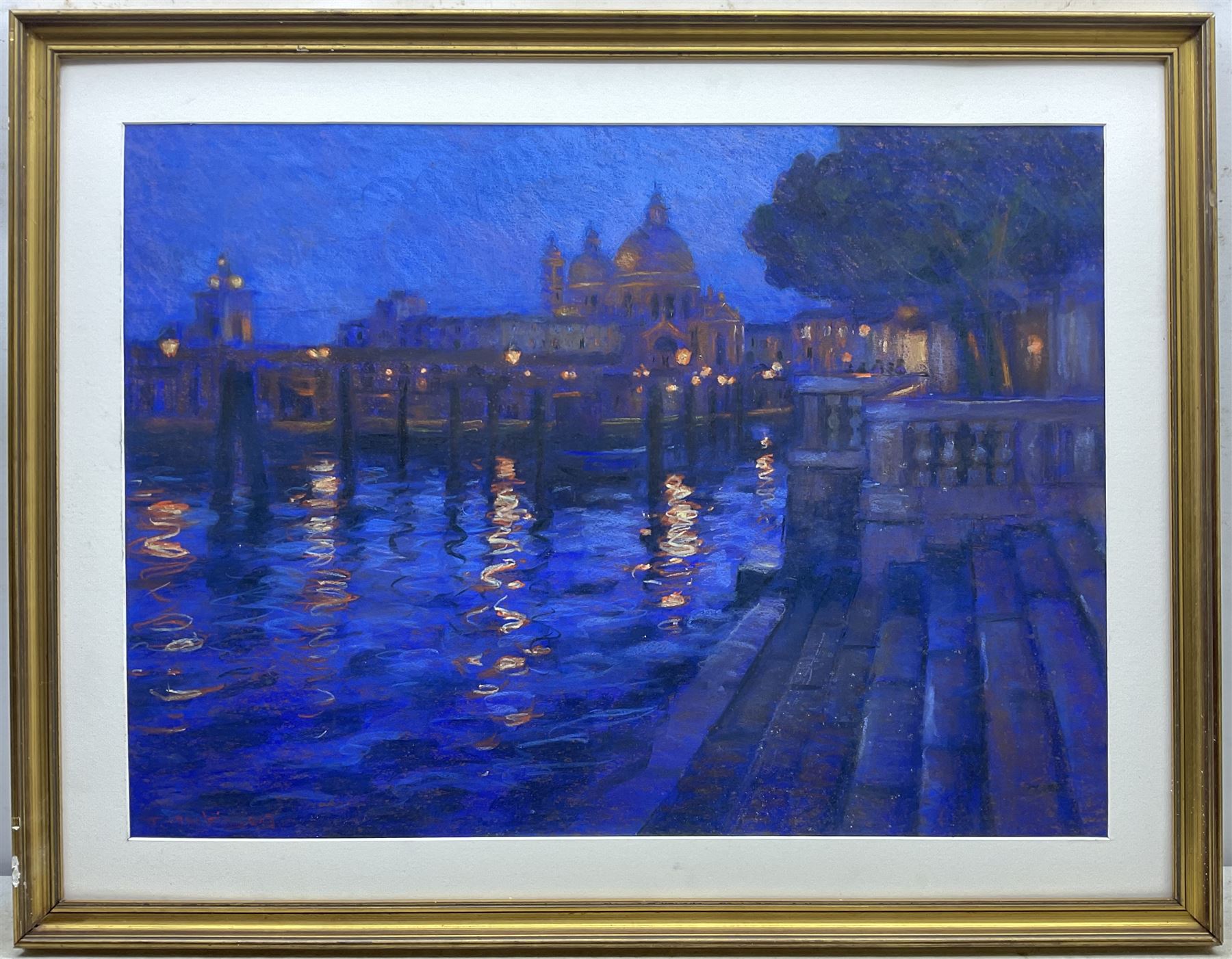 John Mackie (Scottish 1953-): Venice by Night, pastel signed and dated 2013, 57cm x 77cm
