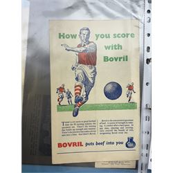Collection of football memorabilia belonging and relating to the Hull based referee Frank Coultas, including 9ct gold Referee's medal for the 1957 Aston Villa v Manchester United FA Cup Final, inscribed 'The Football Association, F.B Coultas, F.A. Challenge Cup Competition, Final Tie 1957', hallmarked and in original case; the kit worn by him to referee the 1957 FA Cup Final and ephemera relating to the match including photographs, programmes and tickets; together with other football memorabilia collected by Frank Coultas, including programmes, photograph and ticket stubs, with some items relating to the 'Busby Babes'