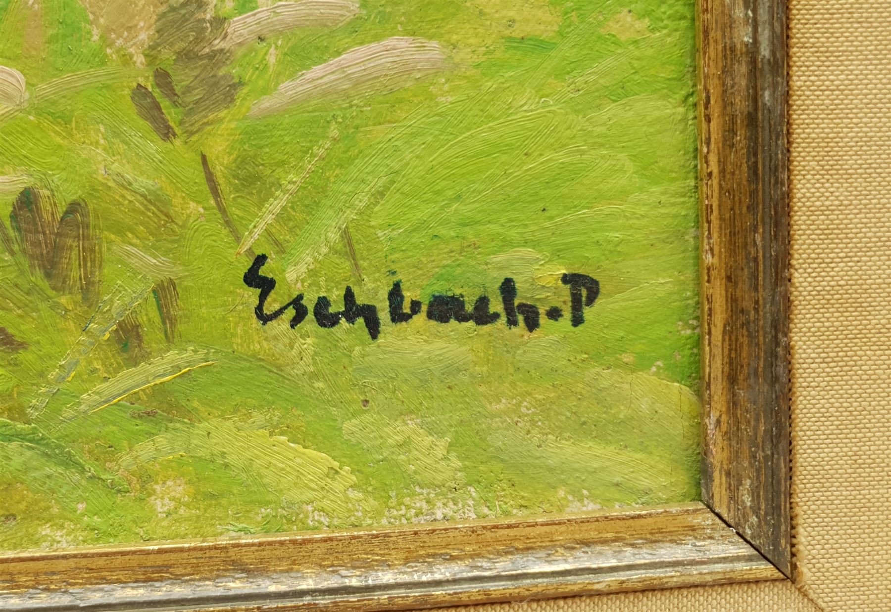 Paul André Jean Eschbach (French 1881-1961): Farmstead, oil on canvas signed 49cm x 59cm