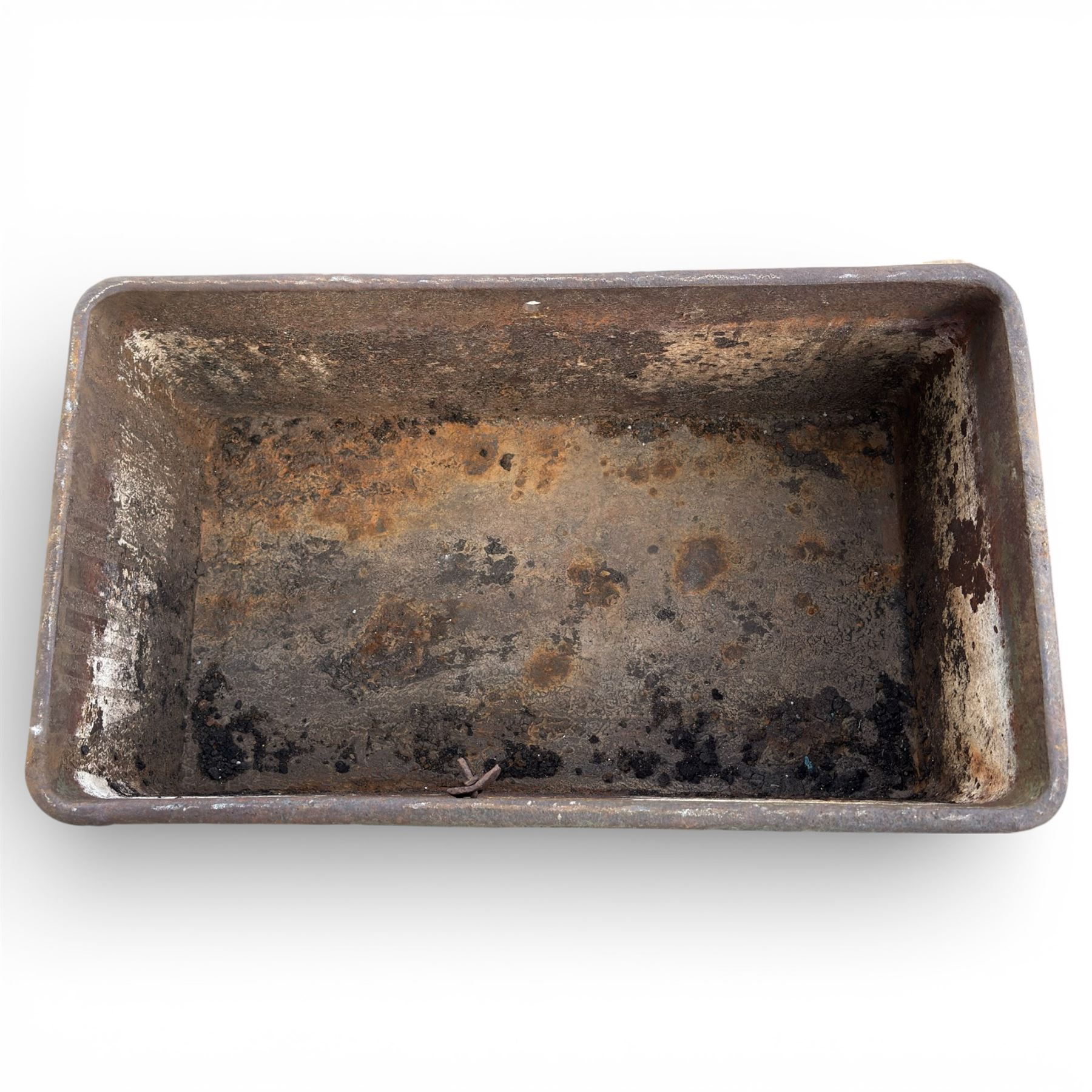 Cast iron Planter / trough along with three cast stone planters