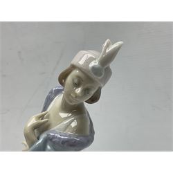 Three Lladro figures of ladies comprising 'The Flirt' model no 5789, 'Ingenue' model no 5487 and 'Carefree' model no 5790, all with boxes