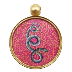 18ct gold hand painted Indian miniatures swivel pendant 

[image code: 6mc]