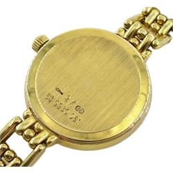 Zenith 9ct gold ladies quartz bracelet wristwatch stamped 375, boxed with papers