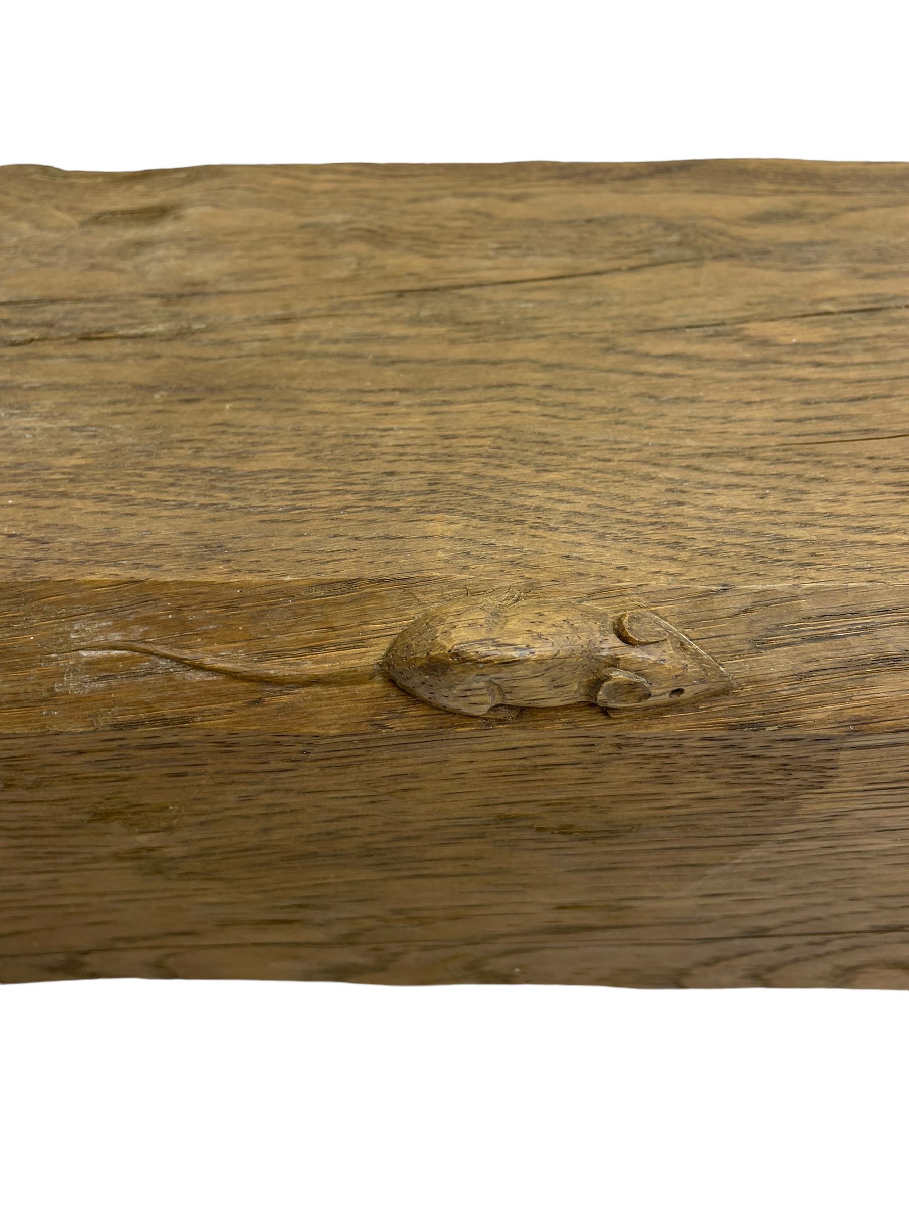 Mouseman - mid-20th century adzed oak lintel or mantle piece, directly from a house in the parish of Kilburn, by the workshop of Robert Thompson, Kilburn