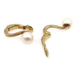  Cultured pearl necklace, freshwater pearl necklace and a pair of 9ct gold pearl ear-rings  