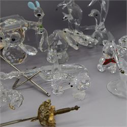 Collection of  Swarovski and similar figures, including Seal, Cockerel, Koala, Turtle etc 