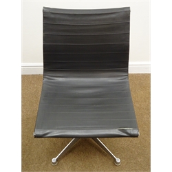  'Charles & Ray Eames' Hillie aluminium framed office chair, vinyl upholstered back and seat, W51cm, H82cm, D50cm  