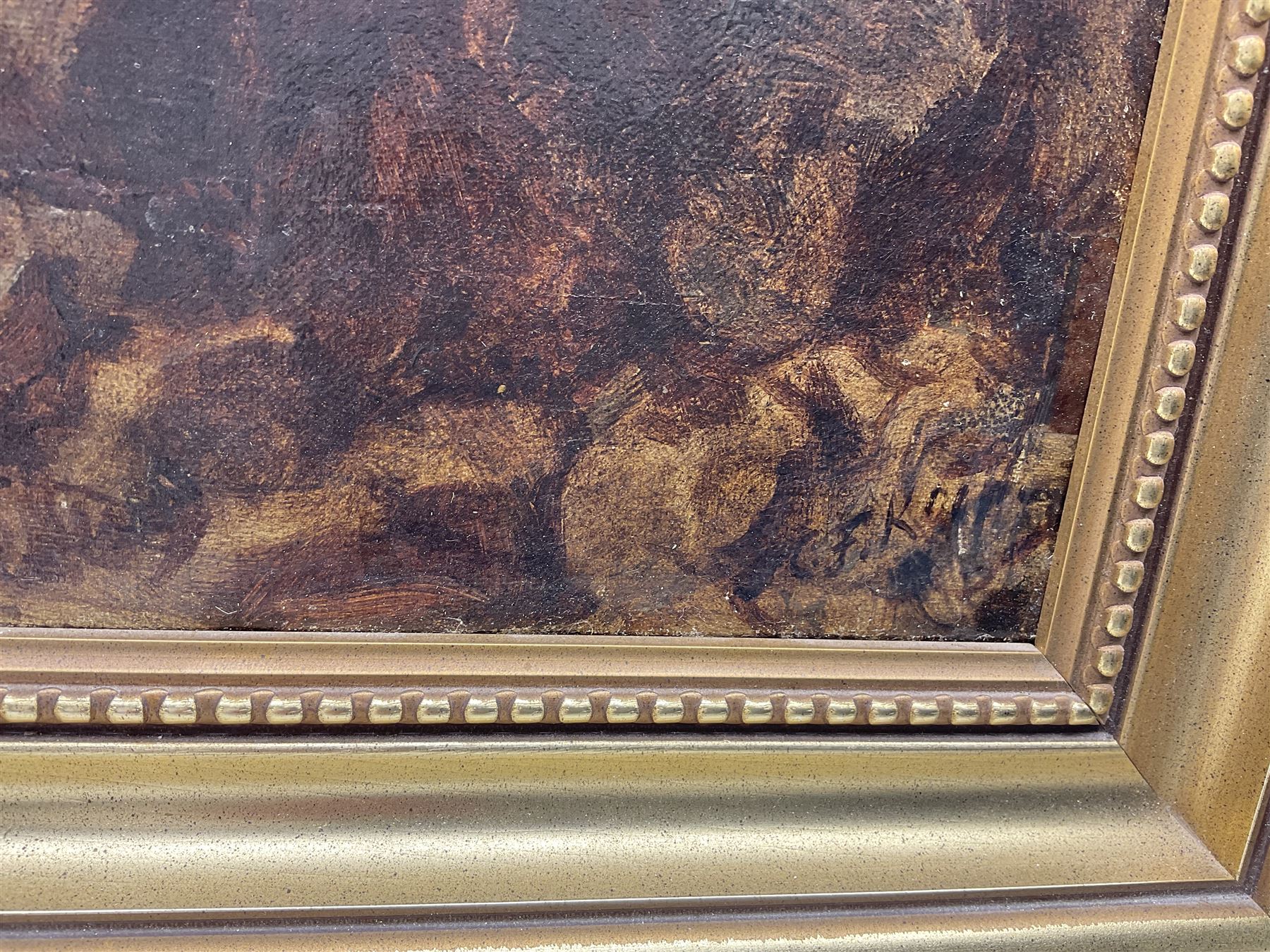 Carl Friedrich Koch (German 1856-1927): The Fortune Teller, oil on canvas en grisaille signed 44cm x 60cm