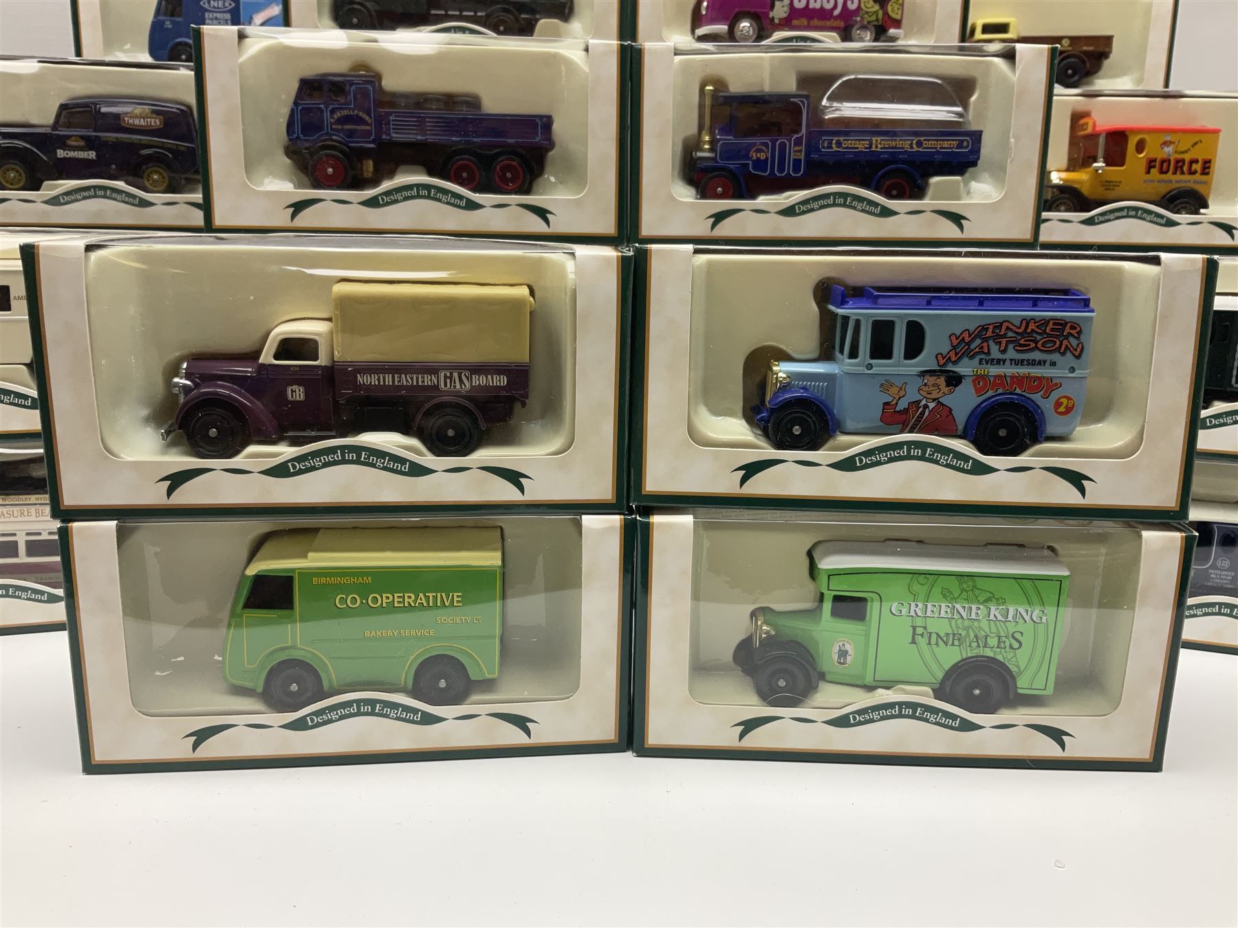 Fifty-nine Lledo Days Gone die-cast models, predominantly advertising/promotional vehicles; all boxed (59)