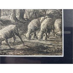 Jean-François Millet (French 1814-1875): Shepherdess and Her Flock in the Shade of Trees, etching c.1854/55 signed in the plate 24cm x 18.5cm
Provenance: private collection, purchased David Duggleby Ltd 18th June 2021 Lot 170