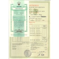 Rolex Oyster Perpetual gentleman's stainless steel automatic wristwatch, Ref. 6107, serial No. 804478, cream dial with dagger hour marks, on expanding Rolex bracelet, with fold-over clasp, with papers dated 1953 / 54