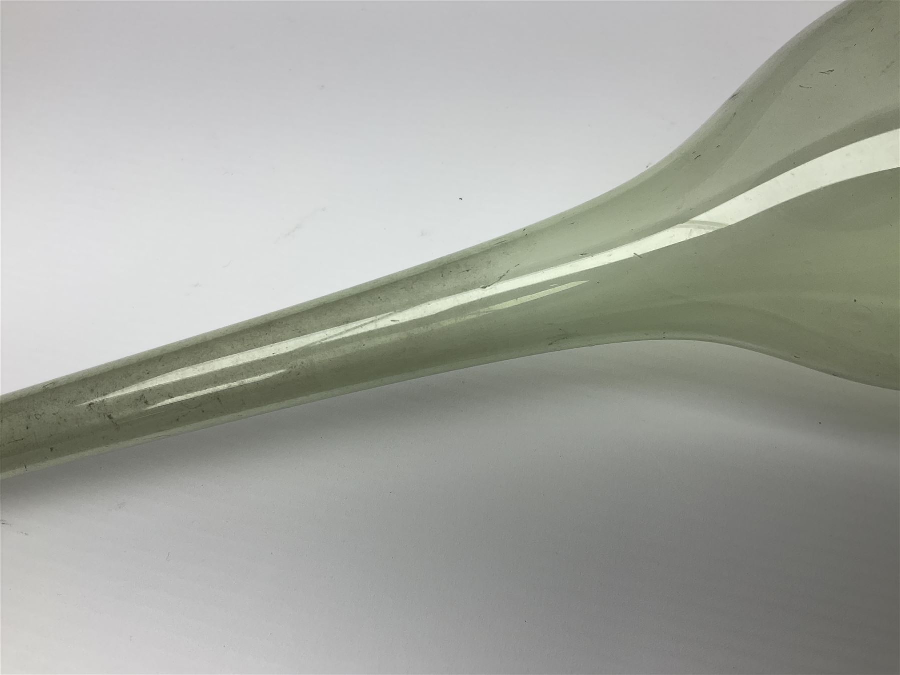 Georgian hand-blown green glass wine funnel, H32cm