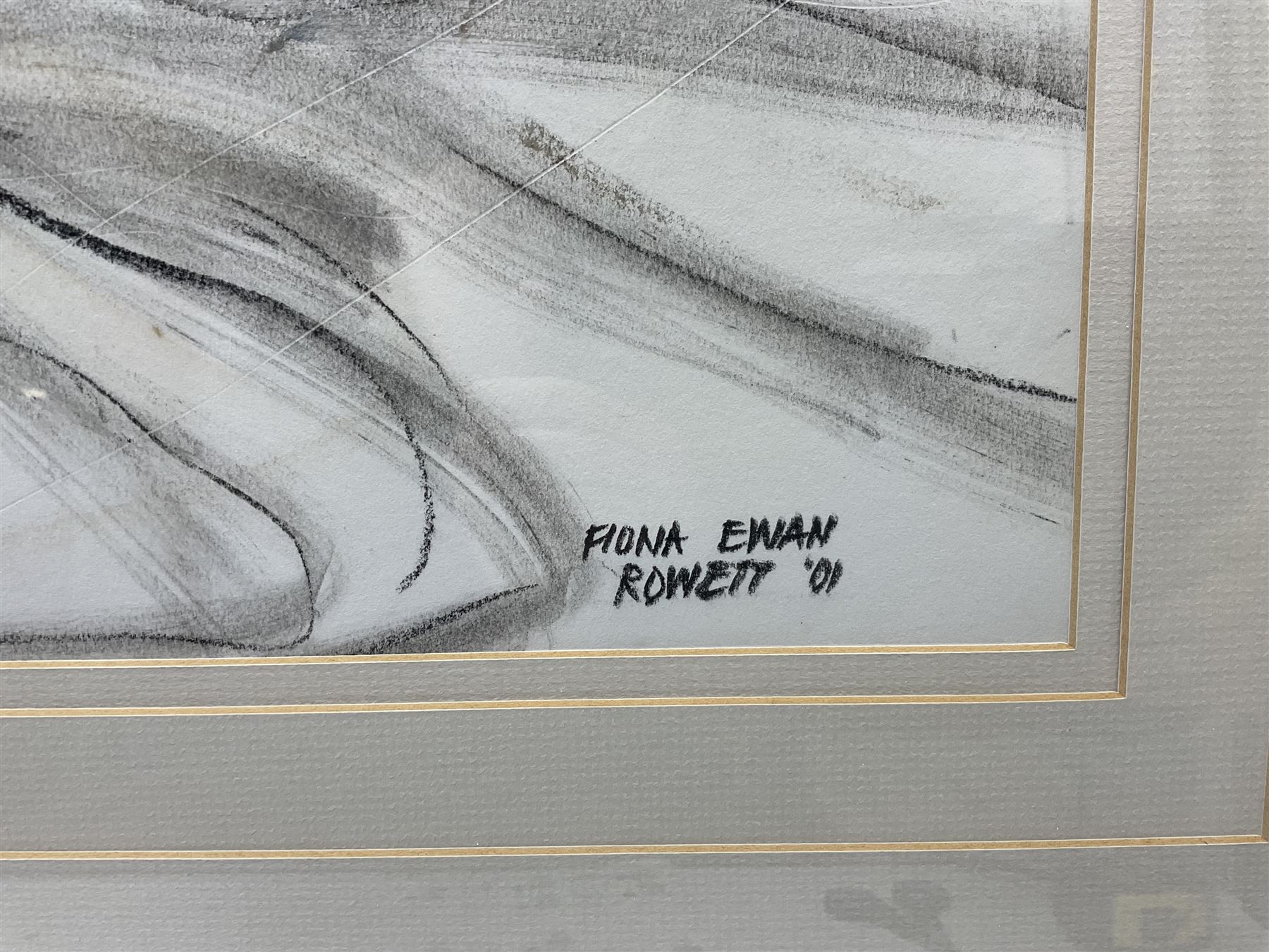 Fiona Ewan Rowett (South African 1948-): Reclining Female Nude, pastel and charcoal on paper signed and dated '01, 48cm x 68cm 