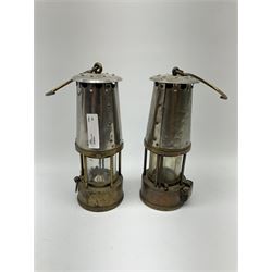 Pair of Eccles mining lamps, type 6, H24cm