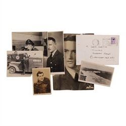 Royal Air Force WWII Distinguished Flying Cross (DFC) medal group with associated documentation, logbooks, ephemera, and personal papers awarded to RAF Flying Officer Leslie Valentine DFC CdeG, pilot of Doulgas Boston E Easy on D Day 1944. The medal group comprises DFC, 1939-1946 Star, The Air Crew Europe Star, France and Germany Star, War Medal, Defence Medal, and Croix de Guerre with siilver star to the ribbon, upon a medal bar. Together with a cased Defence medal, awarded to Valentine by David Cameron at Downing Street November 2012, for his services in the Highland Light Infantry prior to joining the RAF. Together with two logbooks, one including the entry for June 6th ‘Ops “D” Day smoke laying to cover invading troops off Le Havre’, Booklet of provisional pilots notes for Boston IV, associated paperwork for Croix De Guerre, photographs of Flying Officer Leslie Valentine and print by Michael Turner (1934-), Friendly Smoke D-Day 6th June 1944 print, this print is of the R.A.F Douglas Boston that Leslie Valentine was flying on D Day. The print is signed by Leslie Valentine and Flight Lt. John Mackenzie, together with a personal note from the artist.  

In 1939 Leslie Valentine was called up for military service, he joined the Highland Light infantry and spent ten months in France. Upon returning to England, he volunteered to join the RAF. In 1941 he was sent to Medicine Hat in Alberta, Canada, for his training, returning to Britain, for operations training at RAF Bicester, then RAF Finmere, learning to fly Blenheim and Boston bombers. Valentine was posted to squadron no.88 2nd Tactical Air Force, Bomber Command. This squadrons operation were mainly conducted in daylight, in close formation. On D Day 6th June Valentine flew his Boston ‘E-Easy down to 50 feet above the D-Day beaches laying smoke to protect the invasion forces from enemy fire. In total RAF Flying Officer Leslie Valentine DFC CdeG flew sixty back-to-back missions during WWII