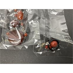 Ola Gorie silver spiral design necklace, hallmarked, together with a collection of beaded silver jewellery 