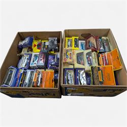 Collection of boxed diecast model cars, including Matchbox Models of Yesteryear, Lledo Day...