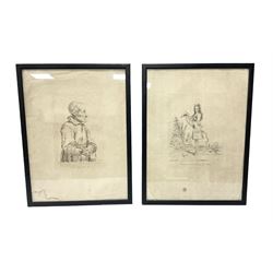 Arthur Pond (British 1701-1758) after Jean-Antoine Watteau (French 1684-1721): 'Prenez des Pilules' - Portrait of the quack doctor John Misaubin (Jean de Misaubin); Arthur Pond after Pier Leone Ghezzi (Italian 1674-1755): Caricature of William Conolly MP, pair 18th etchings (2)