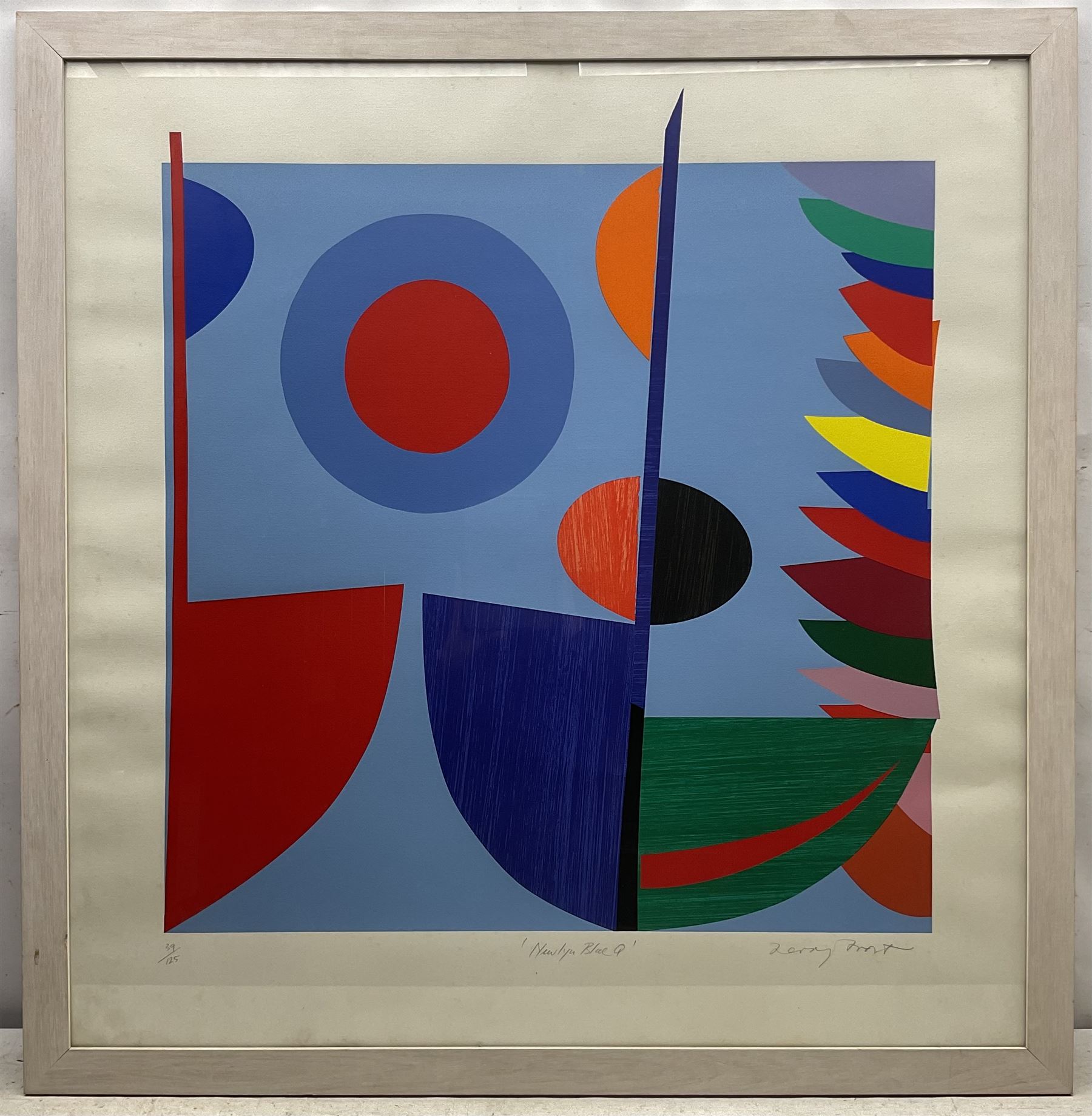 Sir Terry Frost RA (British 1915-2003): 'Newlyn Blue Q' (Kemp 142), screenprint signed titled and numbered 39/125 in pencil pub. 1995, 80cm x 73cm (irregular) with full margins 93cm x 91cm