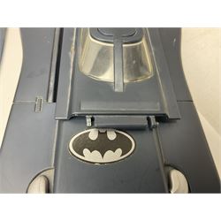 Group of early 90s Marvel/DC Comics toys; 1993 Kenner Batmobile with original Batman figure and plane; Marvel Comics Spider-Man 1994 Web of Steel series Hobgoblin Wing Bomber, incomplete Daily Bugle Playset and Scorpion; assorted figurines and later accessories 