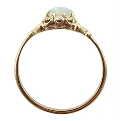 Gold single stone opal ring, stamped 9ct