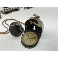 WW2 German - Lufft made compass marked ' Original Bezard ' with heliograph signalling mirror to interior; and a K98 rifle cleaning kit in original tin (2)