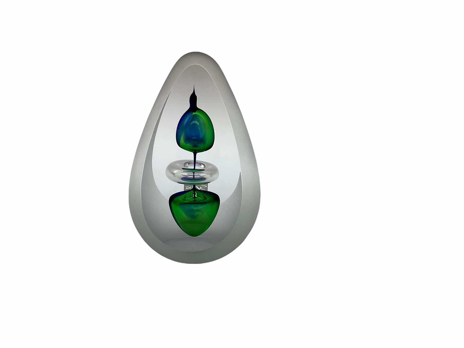 Svaja glass paperweight, together six other paperweights, including four Caithness examples. 