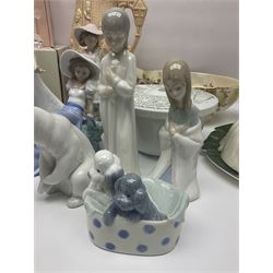 Five Lladro figures, to include Mary, Jesus, polar bear etc, together with a large collection of Nao figures and other ceramics 