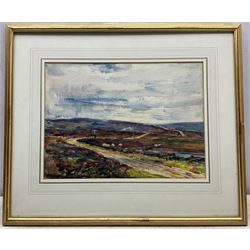 Rowland Henry Hill (Staithes Group 1873-1952): North Yorkshire Moorland Track, watercolour signed and dated 1928, 27cm x 37cm