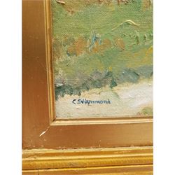 C S Hammond (Early 20th century): Sunny Farmstead, oil on canvas laid onto board signed 45cm x 34cm
