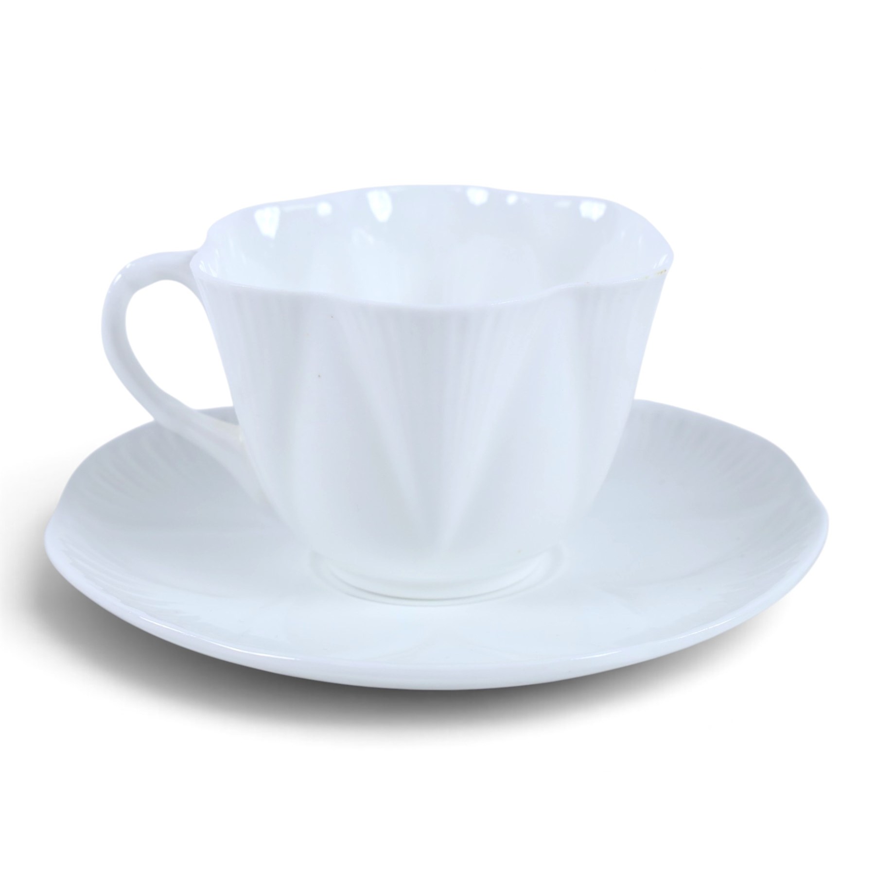 Shelley Dainty White pattern tea service, including teapot, coffee pot, hot water jug, open sucrier, cups and saucers, cake plates etc 