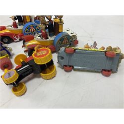 Corgi - ten unboxed and playworn TV/Film related die-cast models including three Popeye Paddle Wagons; Dick Dastardly; Magic Roundabout; Muppets; Batman Penguinmobile; and Basil Brush (10)