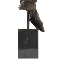 After Salvador Dali (Spanish 1904-1989): Dreams, bronze figure with head resting on hand H39cm