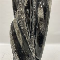 Orthoceras fossil tower, age: Devonian period, location: Morocco, H40cm