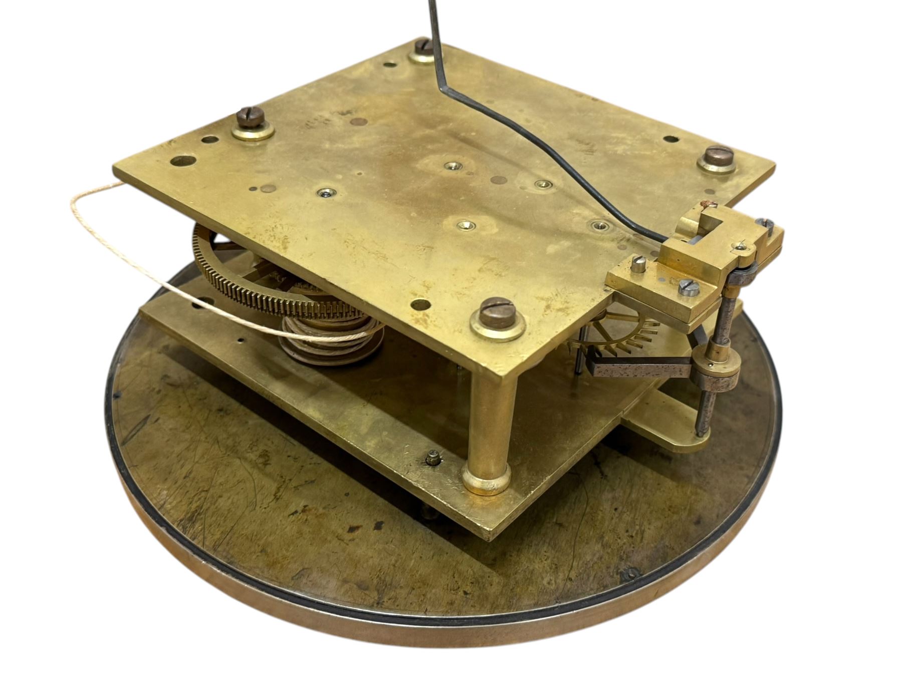 Hirsch of Bayswater-Fine late Victorian 8-day mahogany cased Jewellers regulator, wall mounted case with an arched top and tapering swept base, fully glazed door with visible pendulum and off-set brass cased weight, 10-1/2