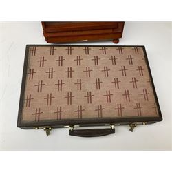 Bagatelle board and Harrods backgammon set in case