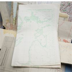 Large collection of predominantly German and British WWII and other folding maps (in one box) 