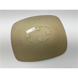 A Keith Hall Llandaff Studio Pottery dish, of oblong form with incised decoration, marked beneath Keith Hall Llandaff, and dated 1971, L35.5cm.