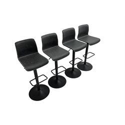 Four swivel adjustable bar stools