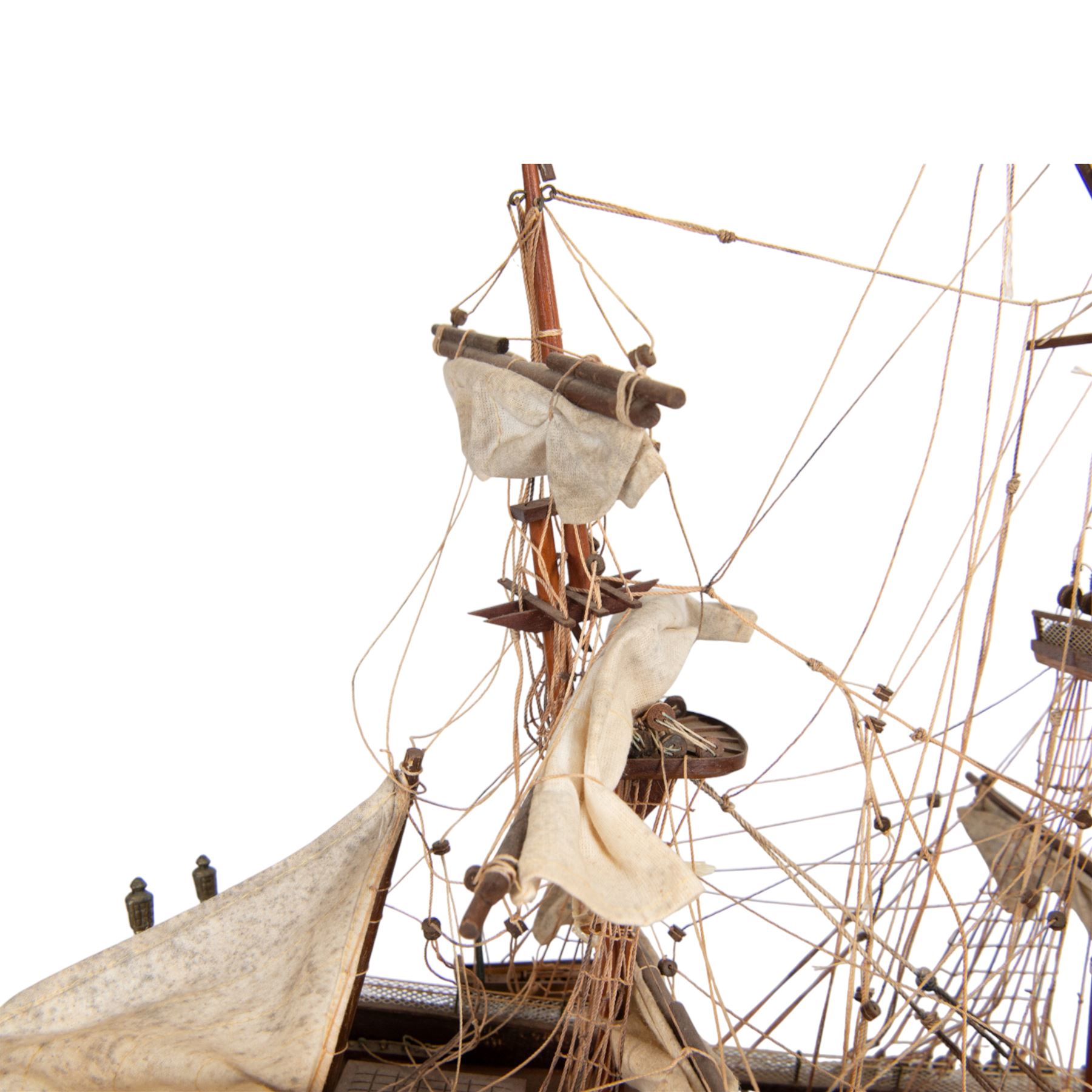 Wooden scale model of HMS Victory, upon a wooden stand with name plaque, H72cm L92cm