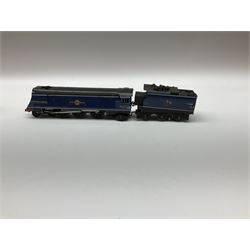 Graham Farish '00' gauge - 'GP5' Class 5MT (Black 5) 4-6-0 locomotive with tender, cast No.44753 in modern collector's plain blue box; and Bulleid Pacific (Merchant Navy Class) 4-6-2 locomotive 'Belgian Marine' with tender in BR blue No.35017 for spares or repair, in original box with GF user's letter and spares price list etc (2)