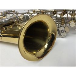 St Louis Alto saxophone, serial no.82437 in John Packer JP Blues 141 carrying case; with two-piece saxophone stand